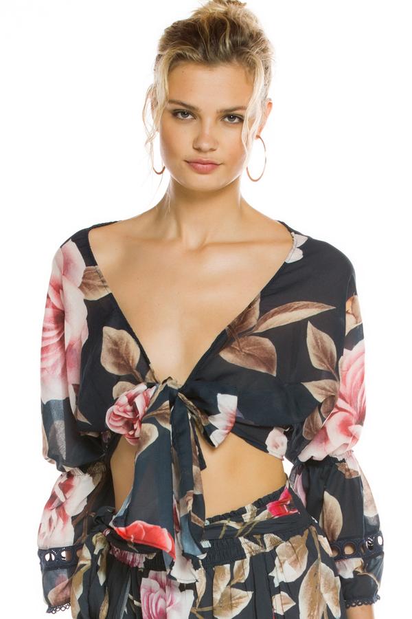 Agua Bendita Angie Shirt in Jasmine Floral