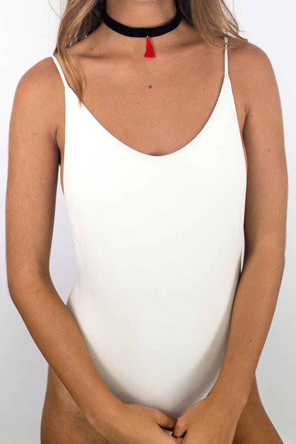 Liam Velvet Choker in Red Tassel